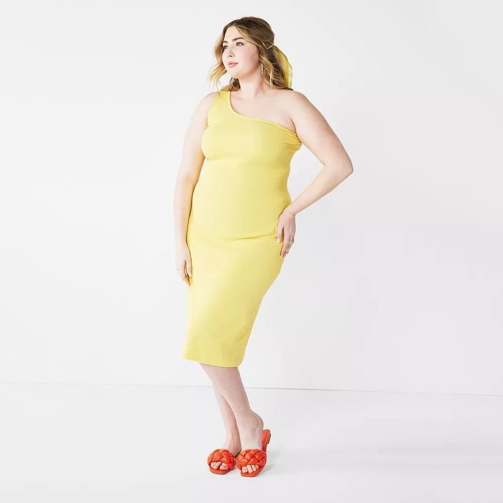 Women's Nine West One Shoulder plus size Bodycon dress 3X